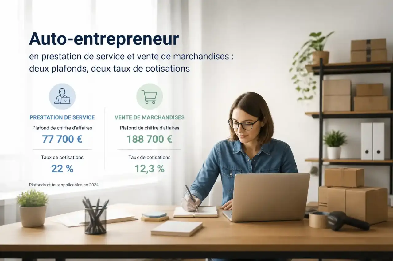 Auto-entrepreneur en prestation de service et vente de marchandises : deux plafonds, deux taux de cotisations