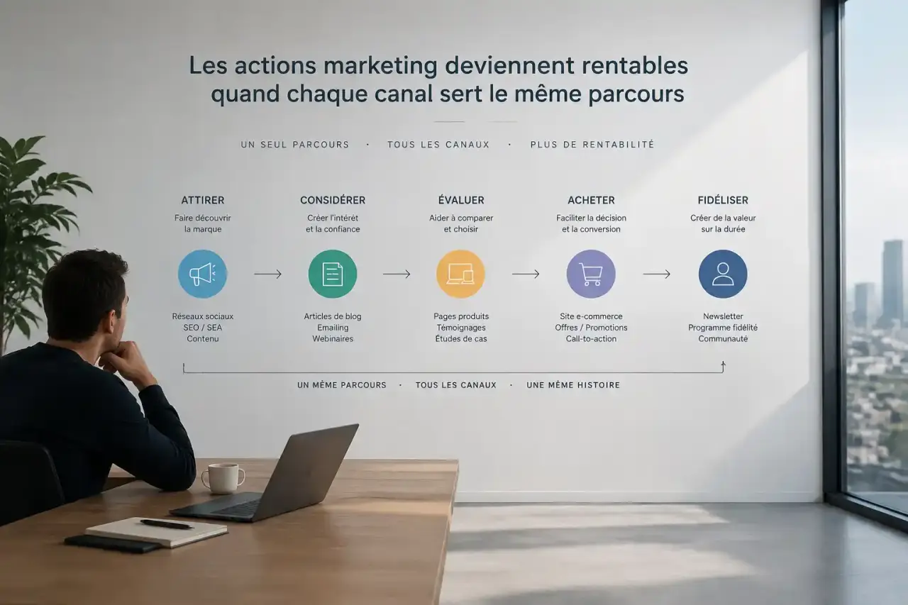 Les actions marketing deviennent rentables quand chaque canal sert le même parcours